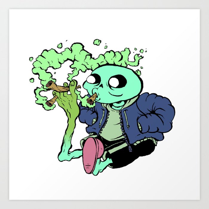 Sans Undertale Smokin Blunts With His Toes Art Print By Mcduck Illustration Society6 Sans Undertale Smokin Blunts With His Toes Art Print By Mcduck Illustration Society6