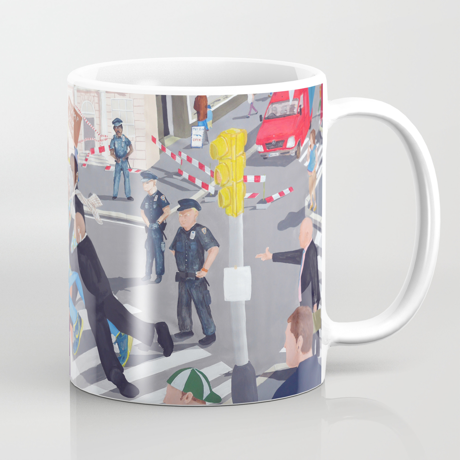 The Colourful Assassination Of Donald Trump In New York City Coffee Mug By Bad Painting Society6