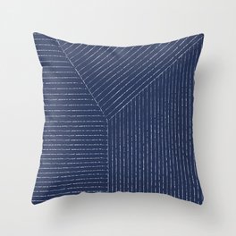 Lines (Navy) Throw Pillow