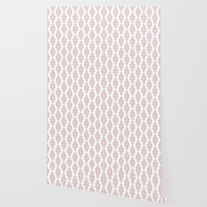 Minimal Botanical Pattern Soft Pink Wallpaper By Colourpoems