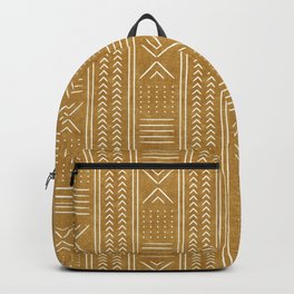 mustard mud cloth - arrow cross Backpack
