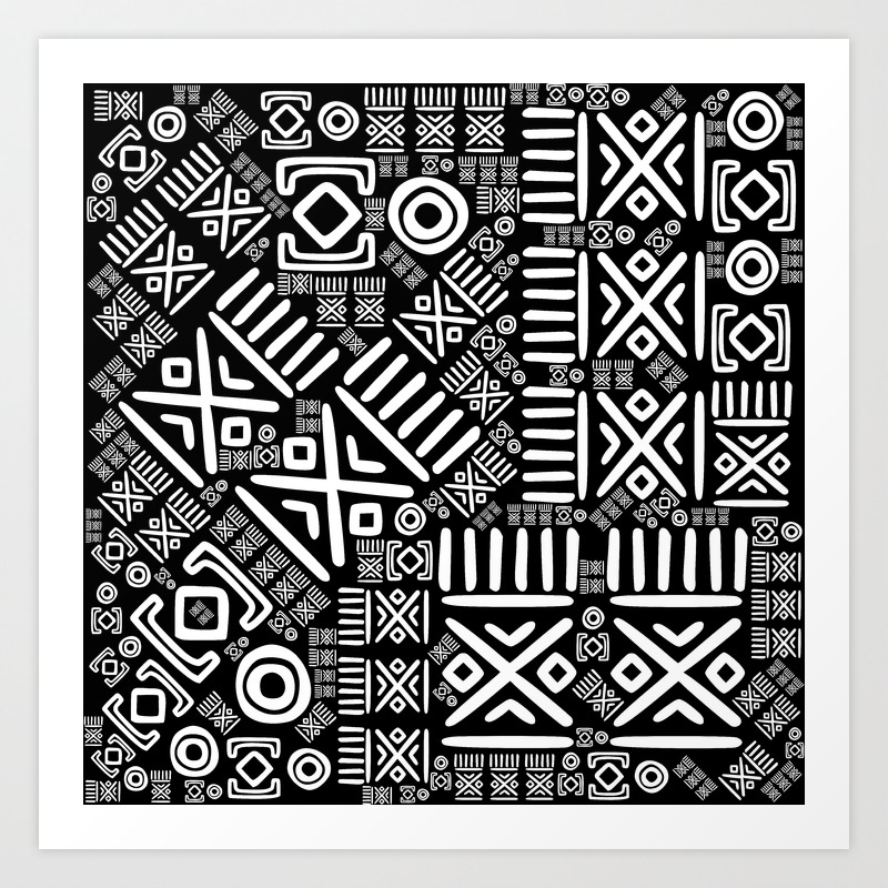Ethnic African Pattern Black And White 6 Art Print By K9printart Society6 Traditional african pattern background with tribal elements form. ethnic african pattern black and white 6 art print by k9printart