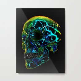 Electric Yorick Metal Print | Cmyk, Rainbow, Electric, Skull, Electricity, Graphicdesign, Colorful, Abstract 