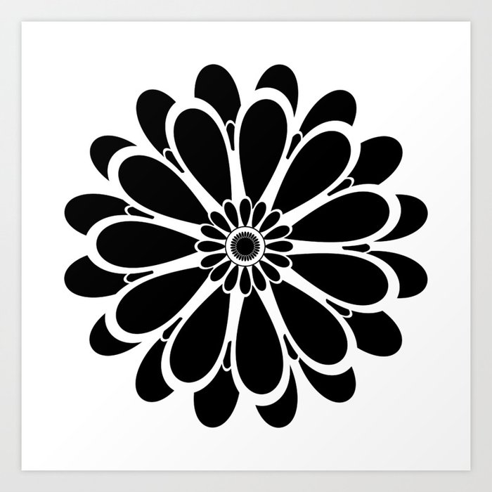 black flower print