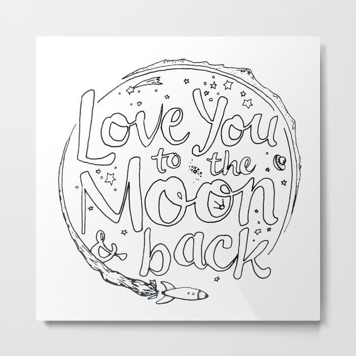 Love You To The Moon Back Coloring Page Metal Print By Tim Oberg Society6 Love You To The Moon Back Coloring Page Metal Print By Tim Oberg Society6