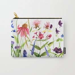 Botanical Colorful Flower Wildflower Watercolor Illustration Carry-All Pouch
