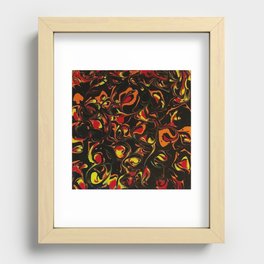 Fireball Swirls Fluid Art Abstract Bloom Painting Recessed Framed Print