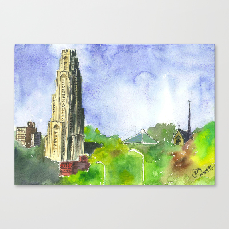 Cathedral Of Learning University Of Pittsburgh Canvas Print By
