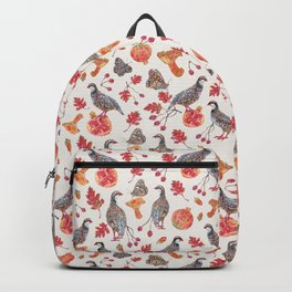 Festive Partridges and Pomegranates - Light Backpack