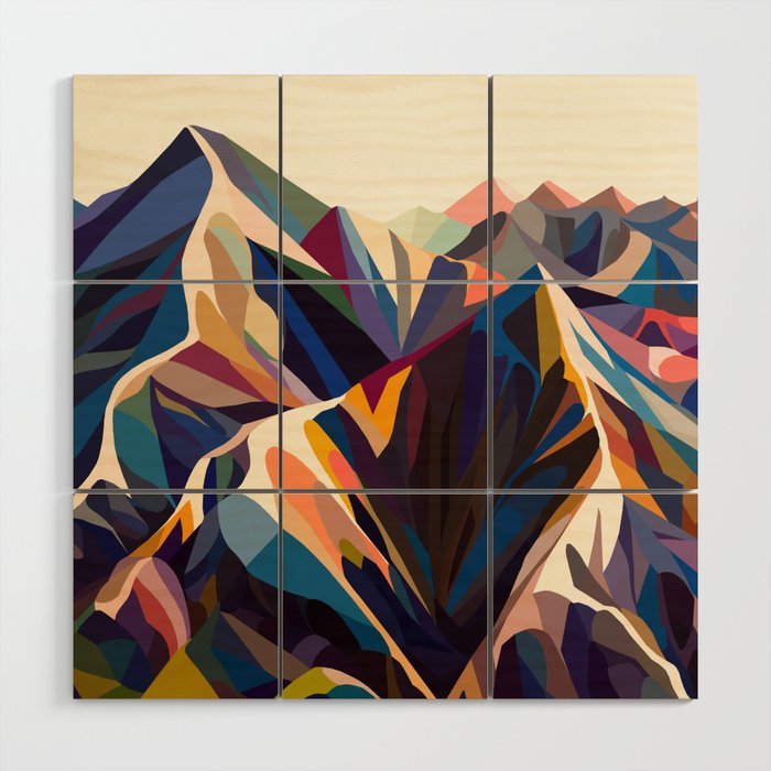 picture Society 6 Wood Wall Art mountains original wood wall art by margoku