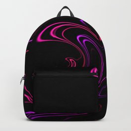 Abstract 345 Neon Swirls on Black Backpack