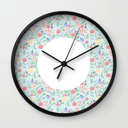 Floral Wall Clock | Nature, Pattern, Vector, Illustration 