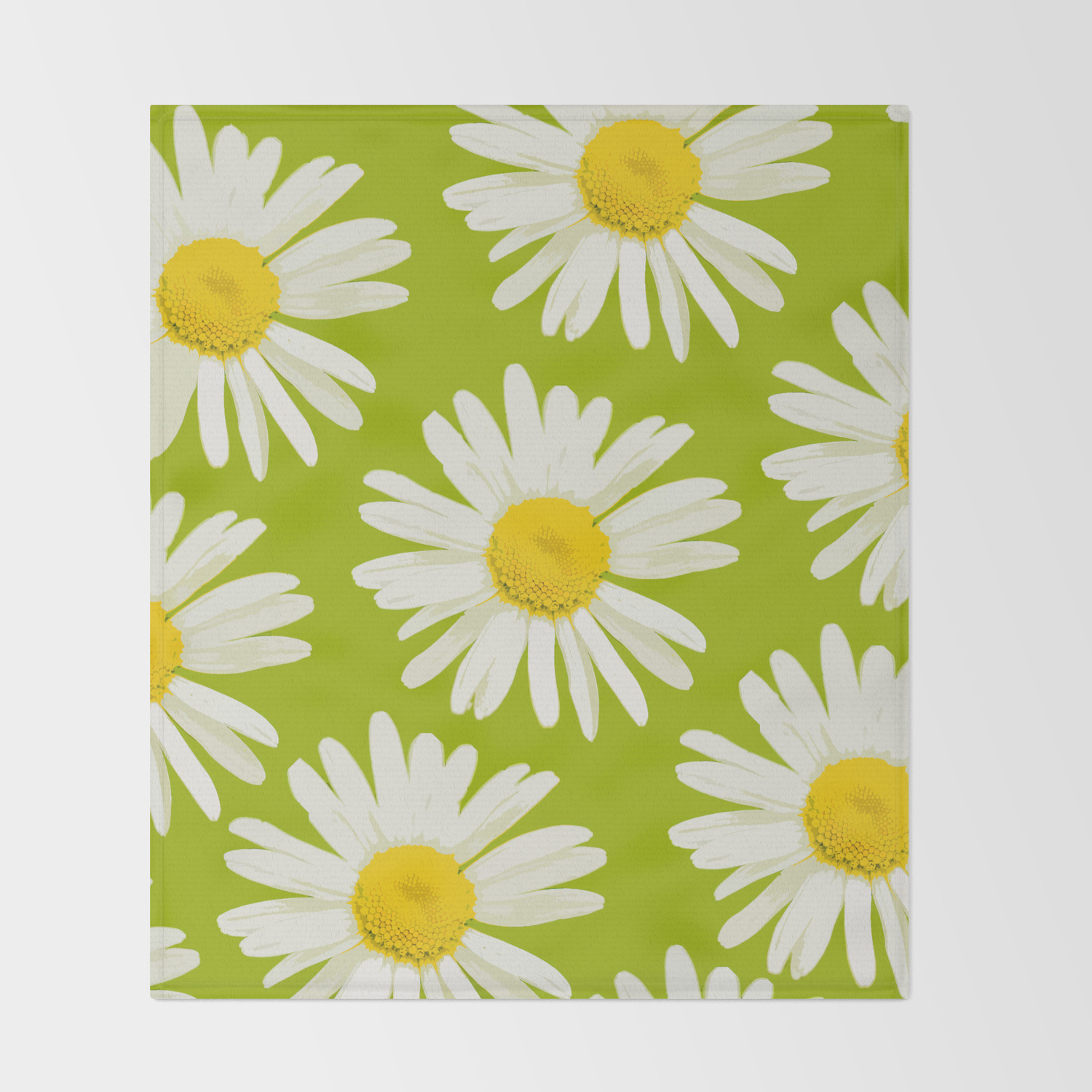 Daisies On A Vivid Green Background Decor Society6 Buyart Throw Blanket By Pivivikstrm Society6