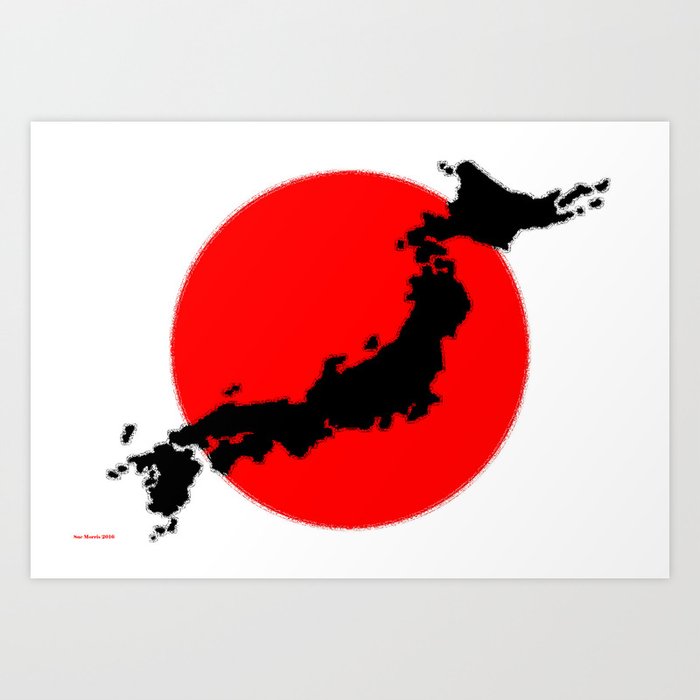 Japan Map With Japanese Flag Art Print By Havocgirl Society6 Japan Map With Japanese Flag Art Print By Havocgirl Society6