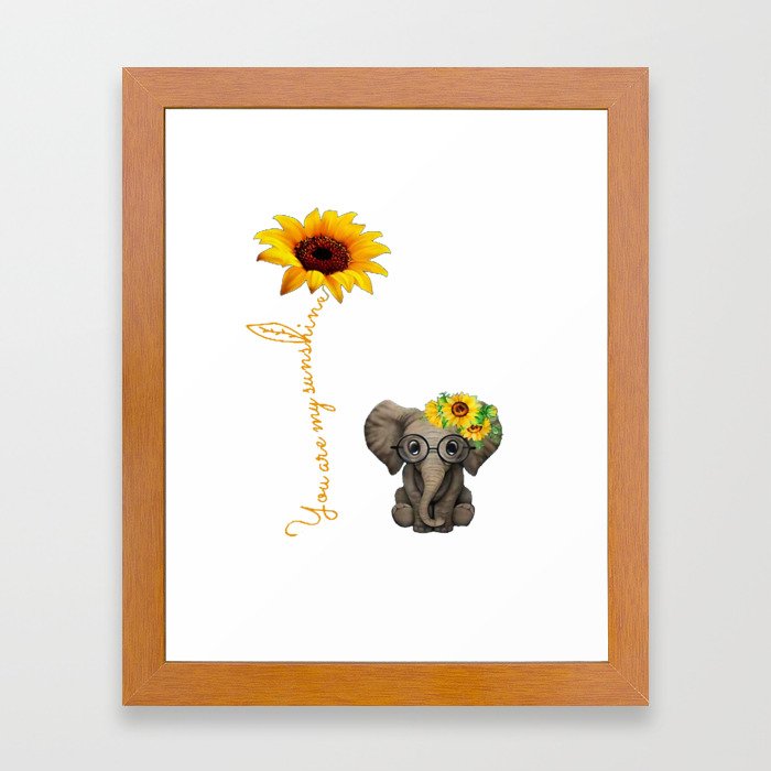 Download You Are My Sunshine Hippie Sunflower Elephant Framed Art ...