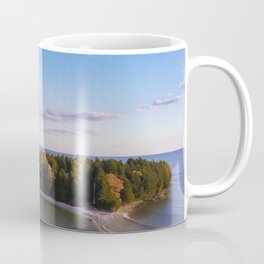 Cana Island Lighthouse at Sunset: Midwest Landscape  Coffee Mug