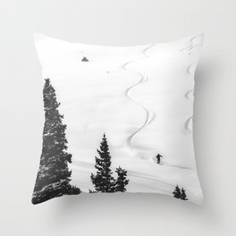 Backcountry Skier // Fresh Powder Snow Mountain Ski Landscape Black and White Photography Vibes Deko-Kissen | Winter Solstice View, Heavenly Steamboat, Landscape Warren Q0, Curated, Chairs Chair Fantasy, Vibe Vibes Only Bed, Picture Vintage Back, Photo, Country Of Happiness, Decor Design Vail 