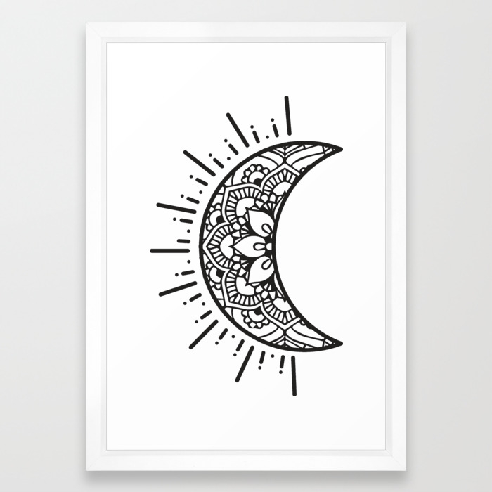 Half Moon Drawing Framed Art Print By Aterkaderk Society6