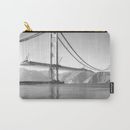 Construction of the Golden Gate Bridge, 1935, San Francisco Bay black and white photograph Carry-All Pouch