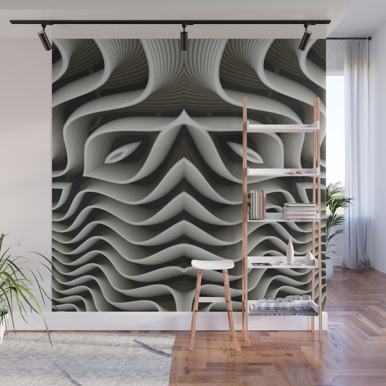 Exo-skelton 3D Optical Illusion Wall Mural by bohemianbound | Society6