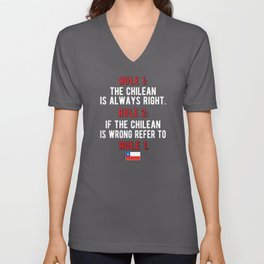 Proud Chilean Roots Chile Flag Chilean Heritage V Neck T Shirt