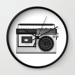 cassette recorder / audio player - 80s radio Wall Clock