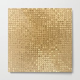 Gold foil seamless pattern, golden glitter texture Metal Print