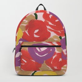 Abstract Acrylic Floral Painting  Backpack