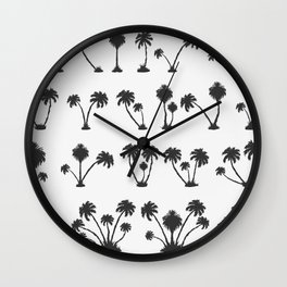 solar palm beach in a dark color Wall Clock