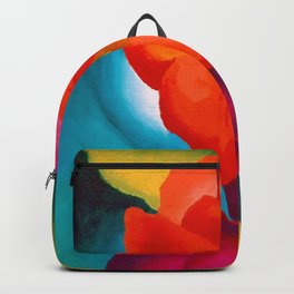 Red Canna Lilies Flower Still life Portrait Painting by Georgia O'Keeffe Backpack