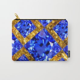 ASYMMETRIC ROYAL BLUE SAPPHIRE GEMSTONES ART ON GOLD Carry-All Pouch