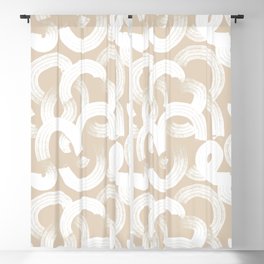 Tor in Tan Blackout Curtain | Brushstrokes, Geometric, Zen, Drawing, Paint, Curated, Peaceful, Calming, Modern, Texture 