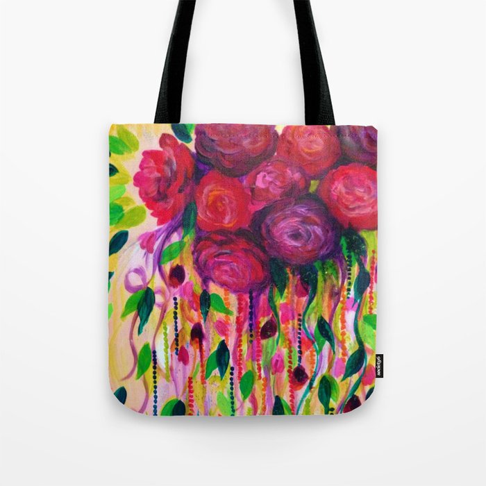 original impressionist acrylic painting on 13.5x13.5" black canvas tote bag  | eBay