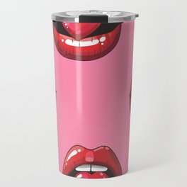 Red Lips with Heart Travel Mug