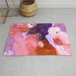 abstract painting V Rug | Loosebrushstrokes, Purple, Acrylic, Painting, Curated, Orange, Colorful, Pink, Irislehnhardt, Lavender 
