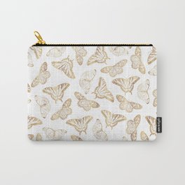 Elegant Gold Glitter Butterfly Glam Design Carry-All Pouch
