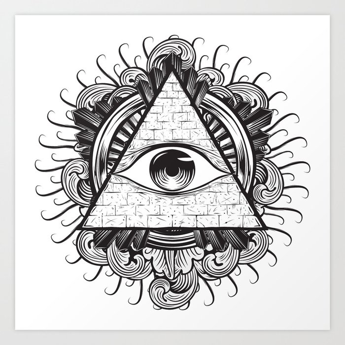 wallpapers All Seeing Eye Line Drawing all seeing eye art print by e1shop