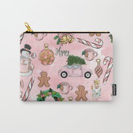 THE VERY PINK CHRISTMAS WATERCOLOR PATTERN Carry-All Pouch