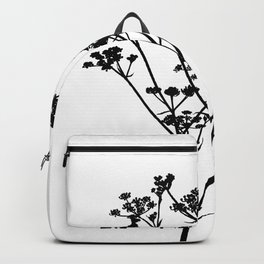 Black And White Cow Parsley Minimalistic Graphic Backpack