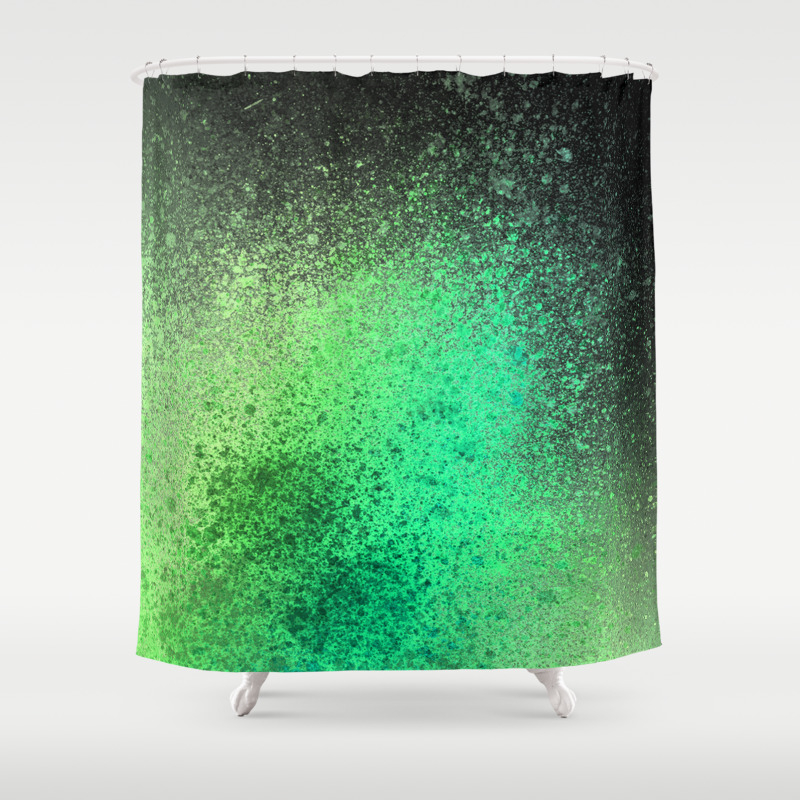 Neon Lime Green And Black Spray Paint Art Shower Curtain By Ovko Society6