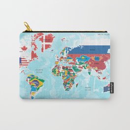  map of the world with flags  Carry-All Pouch