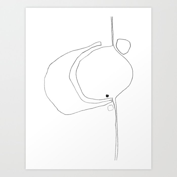 Enveloping Form Abstract Minimalist Line Art Art Print By Mininst
