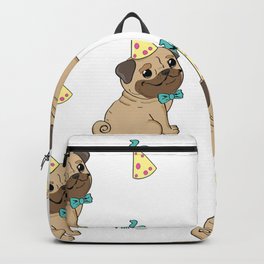 Dog Pag Birthday Cap On White Backpack
