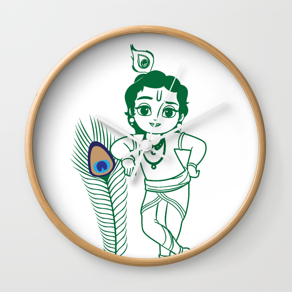 Cute Little Krishna Wall Clock By Equanimousone Society6 Raincoat animals 1,2,3 my favorite animals in my favorite weather . cute little krishna wall clock by equanimousone