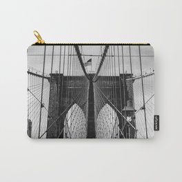 Brooklyn Bridge and Manhattan skyline in New York City black and white Carry-All Pouch
