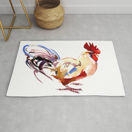 Rooster Of France Rug | Watercolorrooster, Roosterart, Whiterooster, Roosterhousegift, Frenchcountry, Roosterpillow, Frenchcountrystyle, Rooster, Frenchflag, Roosterhoroscope 