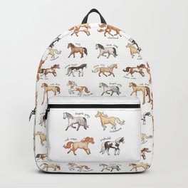 Horses - different colours and markings illustration Backpack