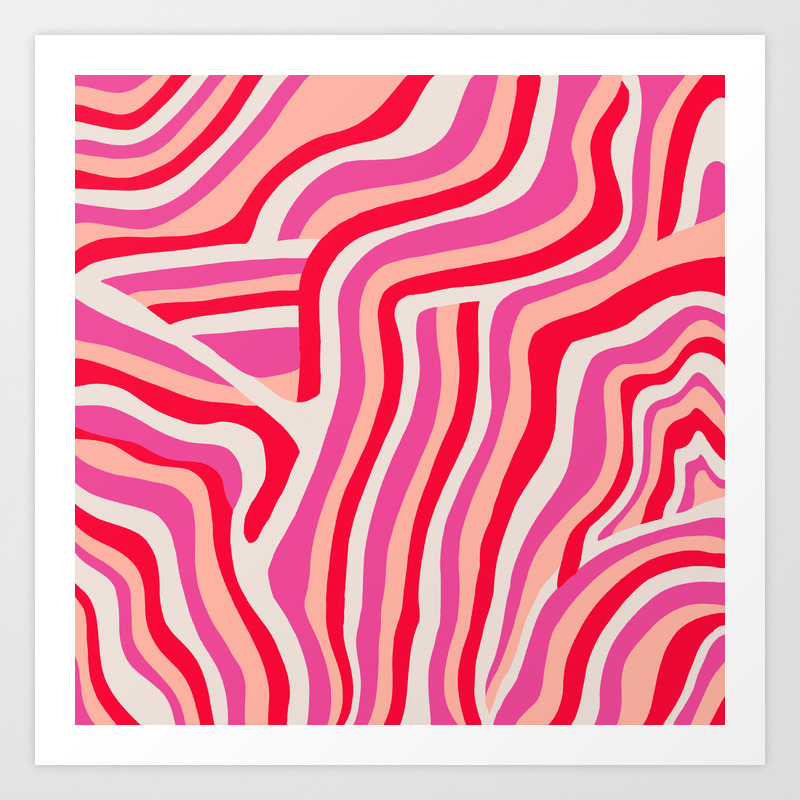 Pink Zebra Stripes Art Print By Sunshinecanteen Society6