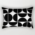 Mid Century Modern Geometric 04 Black Rectangular Pillow