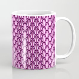 Gleaming Pink Metal Scalloped Scale Pattern Coffee Mug